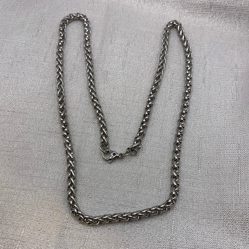Wide Stainless Steel Keel Link Chain Necklace - 60 cm length, 5 mm width